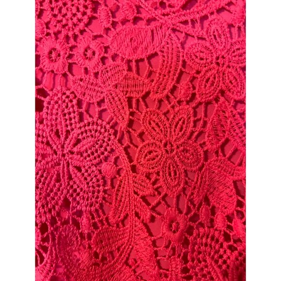 Anne Klein Dress 6 Pink Stretch Lace Cap Sleeve Career Church Party Summer - Picture 5 of 8